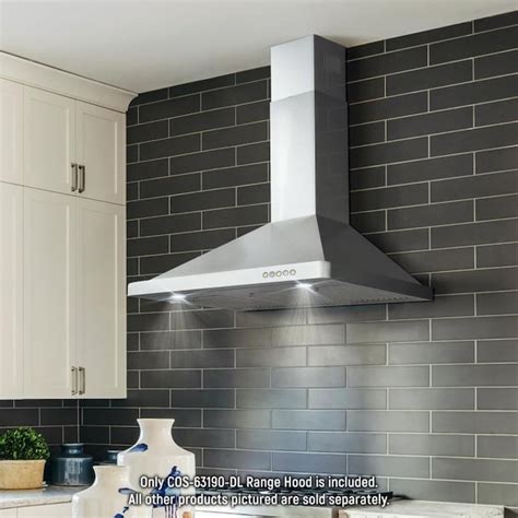 stainless steel box exhaust in kitchen|Cosmo 36 in. Ductless Wall Mount Range Hood in Stainless .